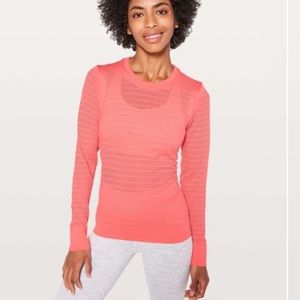 Lululemon Breeze By Long Sleeve Sz 8 Coral